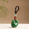 Galo Dourado Anunciando a Aurora Imitação de Jade Hetian Galo do Zodíaco Chaveiro de Carro Pingente Cabide de Chaveiro de Bolsa Cabide de Corrente de Celular