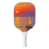 Set de Remos de Pickleball de Fibra de Vidrio de 10.5 mm con Diseño de Vela al Atardecer, Set de Remo Individual o Doble con Bolsa para Guardar Pelotas