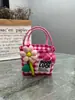 Bolso de Mano Tejido de Plástico Personalizado Cesta Tejida de Plástico Cesta de Regalo DIY Bolso de Calle del Pequeño Libro Rojo