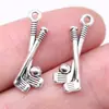 23x 8mm 0,7g acessórios de joias de prata antiga material atacado esporte música golfe pingente