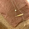 Diseño Único con Múltiples Formas de Usar, Collar con Colgante en Forma de Gota de Agua con Hoja de Doble Cara, Cadena Larga para Suéter con Perla Natural de Diseño Único, Estilo Largo para Mujer