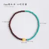 Pulseiras de Círculo Único e Duplo Turquesa, Pulseiras Versáteis de Moda de Nicho para Mulheres, Sândalo Verde, Sândalo Dourado, Joias de Contas de Oração Budista