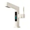 Fabricante de Torneiras Kaiping Torneira de Banheiro Monofuro de Metal Maciço com Display Digital e Mangueira Extensível para Lavatório, Quente e Frio