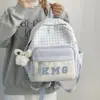 Mochila Pequeña Versátil de Cuadros Estilo Coreano, Mochila Casual de Viaje, Mochila para Tutorías de Estudiantes de Secundaria y Preparatoria, Mochila para Niñas