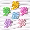 Estilo Ins Color Caramelo Trébol de Cuatro Hojas Accesorios de Resina Llavero DIY Colgante Acrílico Encanto para Bolso Corazón de Niña