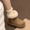 Botas de Nieve Gruesas Antideslizantes Cálidas para Mujer Nuevas Invierno 2026 Aumentadoras de Altura Con Forro de Terciopelo Espeso Botas de Algodón con Piel del Noreste