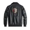 Chaqueta de Cuero para Hombre 2024 Elegante Nueva Primavera 2023 Bordado Indio Cuello de Béisbol Chaqueta de Cuero Delgado para Motociclista