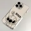 Capa Divertida Tema Stitch Adequada para Apple 15 Pro Max, Capa Transparente para iPhone 16, Capa Macia para 13 Pro, Cobertura Total para 14 Pro