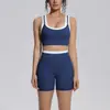 Nuevo conjunto de yoga a colorblock transfronterizo con tacto nude, casual y versátil, acanalado, de cintura alta, para ejercicio al aire libre, conjunto de seis piezas