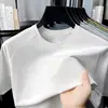 Camiseta deportiva de running para hombre, de secado rápido, fresca, para exteriores, verano, seda de hielo, elástica, fitness, color liso, manga corta, venta al por mayor
