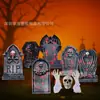 Placa Popular de Halloween Transfronteiriça, Placa Decorativa de Halloween em Forma de Lápide para Jardim Externo e Quintal