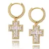 Pendientes Largos de Aro con Cruz Hip-Hop para Hombres y Mujeres, Pendientes con Bisagra, Envío Transfronterizo en 7 Días