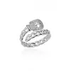 Anillo de Cinturón Estilo Influencer Transfronterizo, Anillo Abierto de Cadena Hueca de Alta Gama, Joyería Popular Personalizada de Estilo Nórdico para Mujer