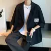 Traje de calle frito blanco de alta calidad para hombre, primavera y verano, estilo yuppie maduro ligero, traje de gofre para hombre, abrigo de gran tamaño
