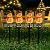 Novas luzes solares de Natal para decoração de jardim externo, arranjo de atmosfera natalina luzes de gramado para o chão boneco de neve