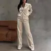 Conjunto Casual Esportivo Feminino de Duas Peças com Zíper e Calça Wide Leg - Novidade Outono/Inverno 2026 Amazon AliExpress