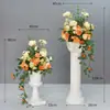 Decoração de Casamento Coluna Romana Adereços de Casamento Vitrine Flores Artificiais Enfeites Vasos de Flores Marcadores de Estrada Flores Cerimônia de Abertura Plástico
