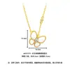 Collar de Mariposa de Concha Blanca Chapado en Oro de Arena de Vietnam Oro de 18K 2026 Alta Retención de Color Mariposa de Concha Blanca Collar Azul de Lujo Ligero para Mujeres