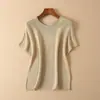 Top de Malha Seamless Respirável e Seco com Fio de Papel Japonês, Gola com Borda Enrolada, Verão 2026 H061110