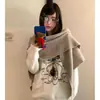 Chal de punto triangular de alta gama en mezcla de lana gris para mujer, estilo coreano, versátil, personalidad, abrigo cálido con bufanda de cuello de imitación