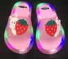 Pantuflas luminosas transfronterizas para mujer, calzado de verano, geniales, lindas, de dibujos animados, con flash LED, pantuflas para padres e hijos, venta al por mayor