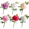 Nuevo Decoración para el Hogar Estilo Chino Flores de Peonía Artificiales Grandes, Accesorios para Fotografía Flores de Seda, Flores de Peonía Artificiales de 3 Cabezas