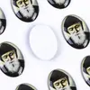 Adesivos de Epóxi Personalizados com Formato Oval do Fabricante, Adesivos de Marca Registrada de Epóxi Cristal, Etiquetas Transparentes Tridimensionais de Desenho Animado