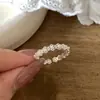 Anillo de Encaje con Forma de Corazón, Pedrería y Encaje Simple Versátil Coreano y Japonés, Anillo Blanco Versátil Juvenil para Mujer Coreana, Apilable