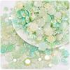 Pegamento crema de color degradado con flor de perla, material para bricolaje, decoración hecha a mano, adorno versátil, color brillante