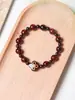 Madera de Palisandro Rosa de Hoja Pequeña India Material Viejo DIY Perla Roja del Sur 15mm Diseño Círculo Único Pulsera de Cuentas Budistas para Hombre y Mujer Venta al por Mayor