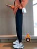 Pantalones deportivos para mujer, otoño e invierno, holgados, adelgazantes, con forro polar grueso, nuevos pantalones casuales de canalé de color sólido de talla grande