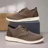 Fábrica de Origem Transfronteiriça Personalizada Calçados Masculinos, Tênis Casuais Respiráveis em Malha Fly-Knit, Tênis Esportivos Leves com Solado Macio para Homens