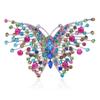 Broche de mariposa exagerada vintage nuevo de Blue Hao, broche creativo de color con diamantes de imitación y ramillete de insectos, alfiler para ropa, venta al por mayor