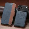 Adecuado para iPhone18Promax Funda de Cuero con Tapa Magnética Dividida Samsung S26U Funda Protectora de Carga Inalámbrica