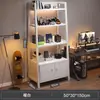 Rack de armazenamento de piso, estante multicamadas, sala de jogos, armário de mesa de computador, escada de ferro, expositor