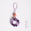 Colgante para Teléfono Móvil de Amatista Cristalina Natural Fresca Hecho a Mano DIY Tejido Colgante Joyería de Cristal Mujeres