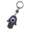 Metal Peru Olhos Azuis Mão de Fátima Chaveiro Palma Olho Grego do Mal Pingente Decoração Pendurar Bolsa