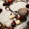 Saco de Chocalho de Casca de Fruta Sino dos Ventos Pendurado Cura Sonora Sino Pendurado Pingente de Fruta de Planta Kit de Material DIY para Decoração de Mochila e Carro Madeira