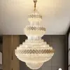 Araña Grande Duplex Villa Techo Alto Hueco Sala de Estar de Dos Niveles Araña de Cristal Lujo Ligero Hotel de Gama Alta Accesorios de Iluminación para Vestíbulo