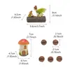 Oferta especial: Casa de Champiñón con Tronco de Árbol, Conejo y Hada de las Flores, Decoraciones de Artesanía de Resina para Patio, Jardín, Bonsái, Decoración Exterior