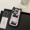 Orejas de Gato Estuche de Gato Negro para Apple 16 iPhone15promax Transparente 14 Dos en Uno 13 Mujeres