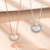 Collar de plata esterlina s925 frijol enamorado para mujer lujo ligero simple cadena clavícula Doudou estilo ins elegante calcedonia collar celebridad de internet
