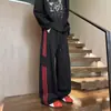 Pantalones casuales de rayas estilo americano para hombre, nueva colección otoño/invierno 2026, pantalones deportivos de pierna ancha holgados de moda, moda masculina