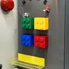 Nuevo almacenamiento de imanes para refrigerador de bloques de construcción, almacenamiento de film transparente para cocina del hogar, estante magnético para puerta de entrada, cosas buenas