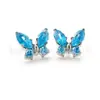 Pendientes de Titanio F136, Pendientes de Mariposa Marquise, Pendientes Brillantes de Aleación de Titanio, Joyería para Piercing Corporal Transfronteriza con Circonita 5A