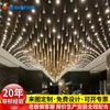 Departamento de Ventas salón de banquetes varilla luminosa de aluminio araña LED tubo de aluminio modelado acrílico lámparas de aluminio para ingeniería no estándar