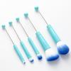 Ventas directas de fábrica venta caliente DIY con cuentas juego de brochas de maquillaje profesionales de 5 piezas con mango de metal corrector sombra de ojos brocha para cejas cabeza magnética de cambio libre juego de brochas de maquillaje con cuentas hechas a mano