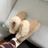 Zapatillas de Lana de Oso Estilo Nuevo para Mujer, Zapatos con Suela Gruesa que Aumentan la Altura, Botas de Nieve Engrosadas de Piel de Vaca y Forradas de Felpa, Suelas Antideslizantes para Exteriores