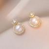 Colar Feminino Ins Francês Retrô Princesa Pino S925 Brinco Stud Brinco Stud de Pérola Natural de Água Doce conjunto Corrente de Clavícula
