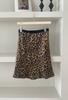 GAGD Alto Lujo Colgante de Satén Falda Estampado de Leopardo para Mujer Brillo Dorado Todo Fósforo Aspecto Delgado Falda Larga de Cola de Pez
